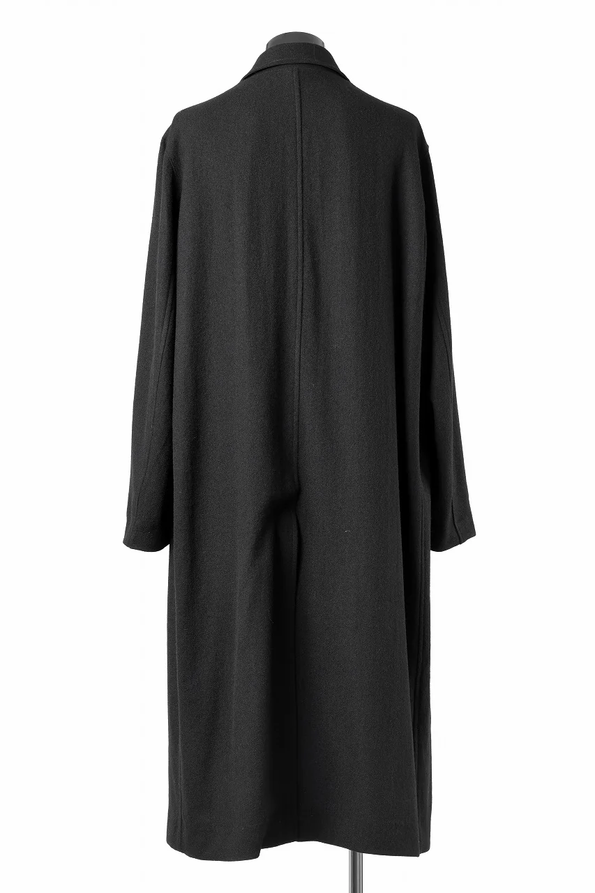 Y's for men  SOUTIEN COLLAR COAT / SMOOTH FLANNEL (BLACK) - Image 5