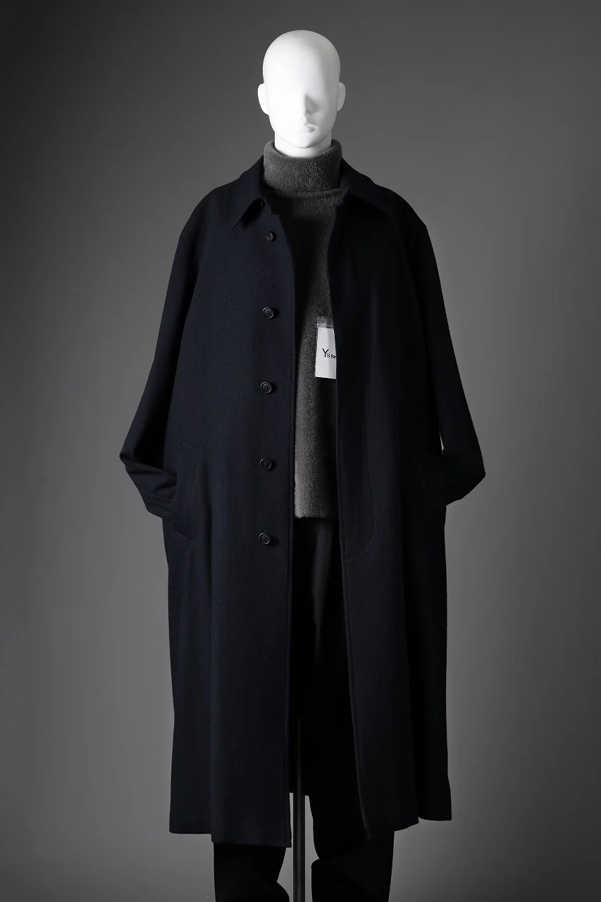 Y's for men  SOUTIEN COLLAR COAT / SMOOTH FLANNEL (NAVY) - Image 10