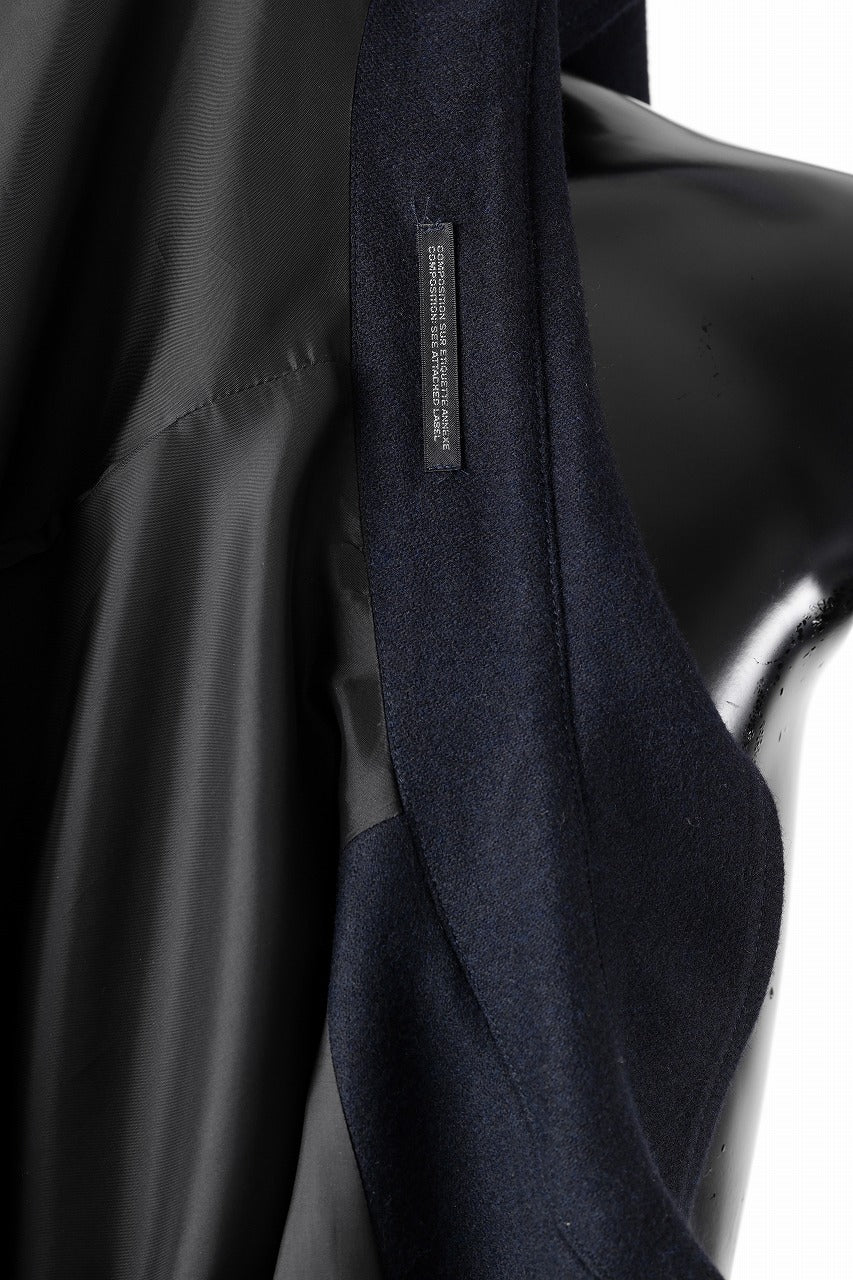 Y's for men  SOUTIEN COLLAR COAT / SMOOTH FLANNEL (NAVY) - Image 21