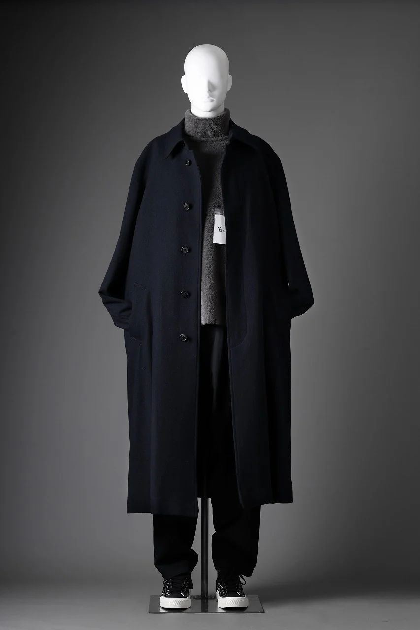 Y's for men  SOUTIEN COLLAR COAT / SMOOTH FLANNEL (NAVY) - Image 24