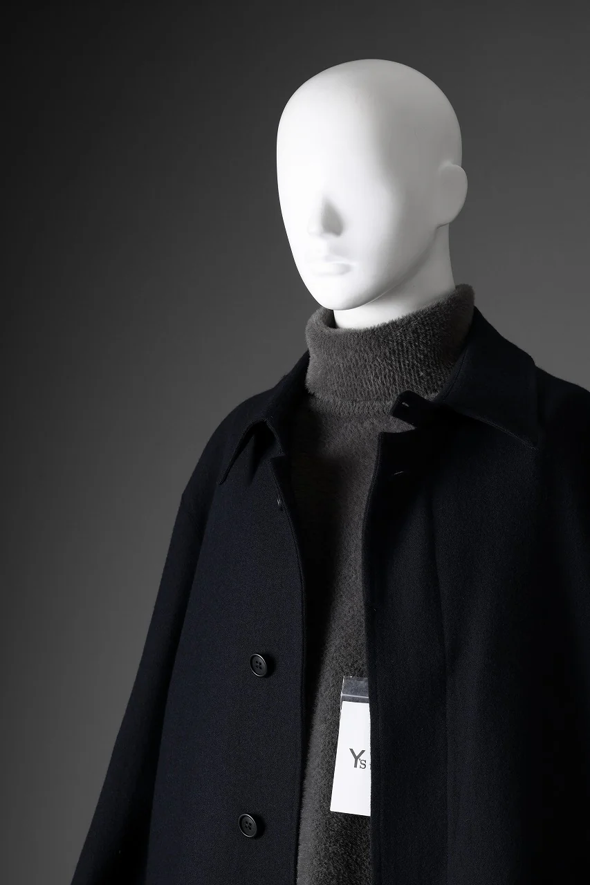 Y's for men  SOUTIEN COLLAR COAT / SMOOTH FLANNEL (NAVY) - Image 28