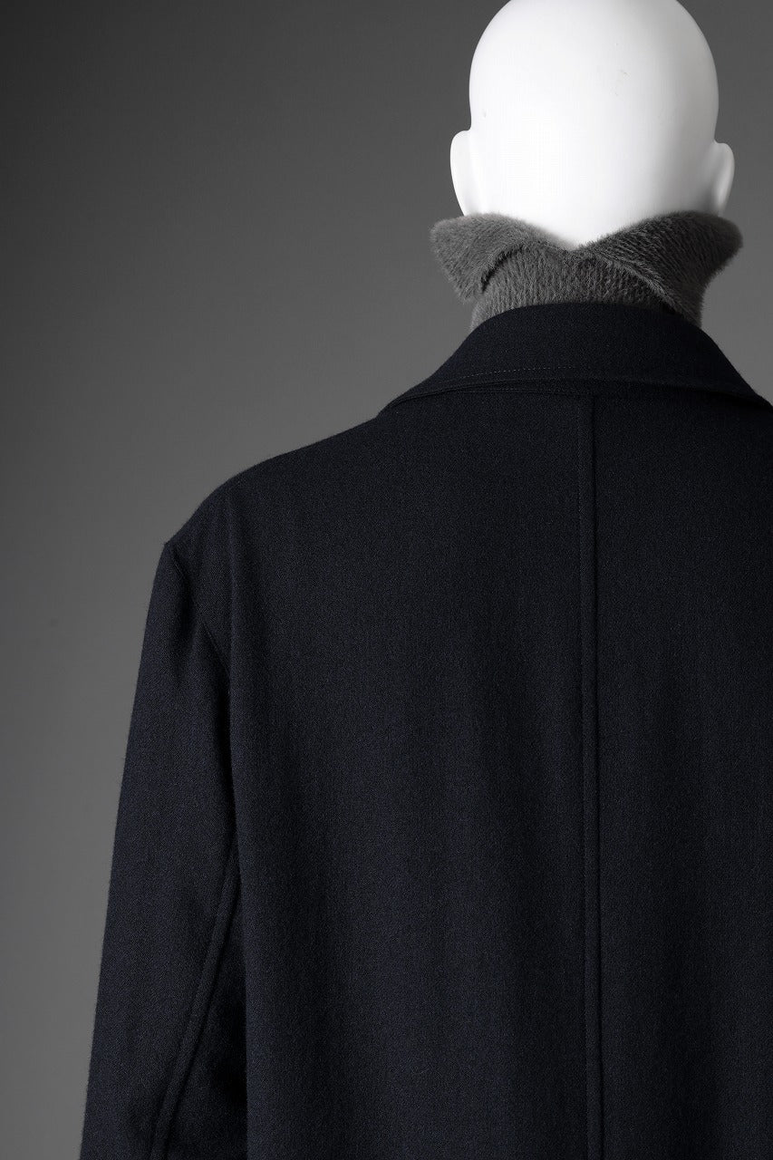 Y's for men  SOUTIEN COLLAR COAT / SMOOTH FLANNEL (NAVY) - Image 30