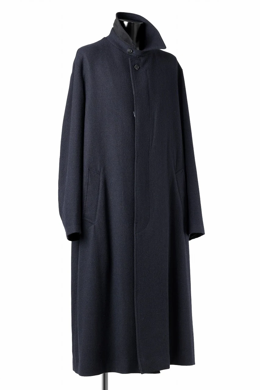 Y's for men  SOUTIEN COLLAR COAT / SMOOTH FLANNEL (NAVY) - Image 4