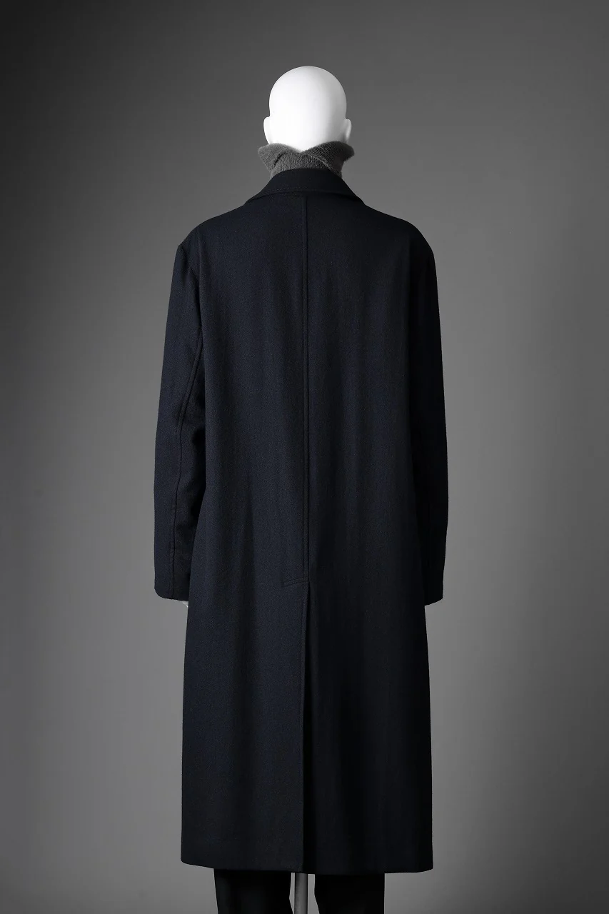 Y's for men  SOUTIEN COLLAR COAT / SMOOTH FLANNEL (NAVY) - Image 9