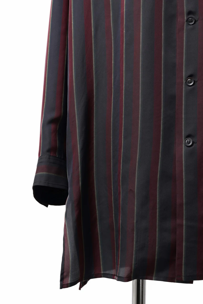 Y's for men STRIPE SHIRT with FLAP POCKET / PIGMENT DYED CUPRA (BLACK) - Image 7