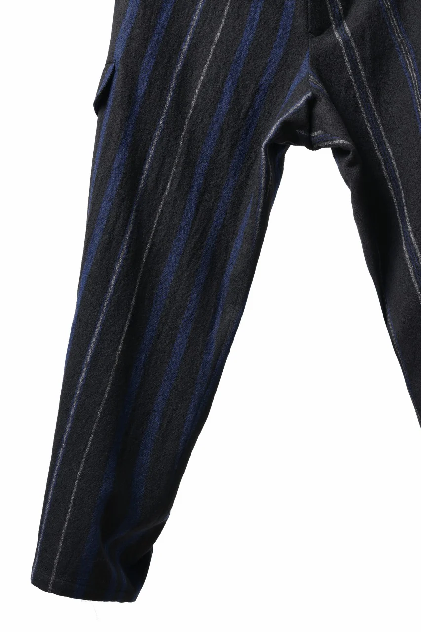 Y's for men STRIPED PATTERN PANTS / WOOL SURGE STRIPE (BLACK) - Image 20