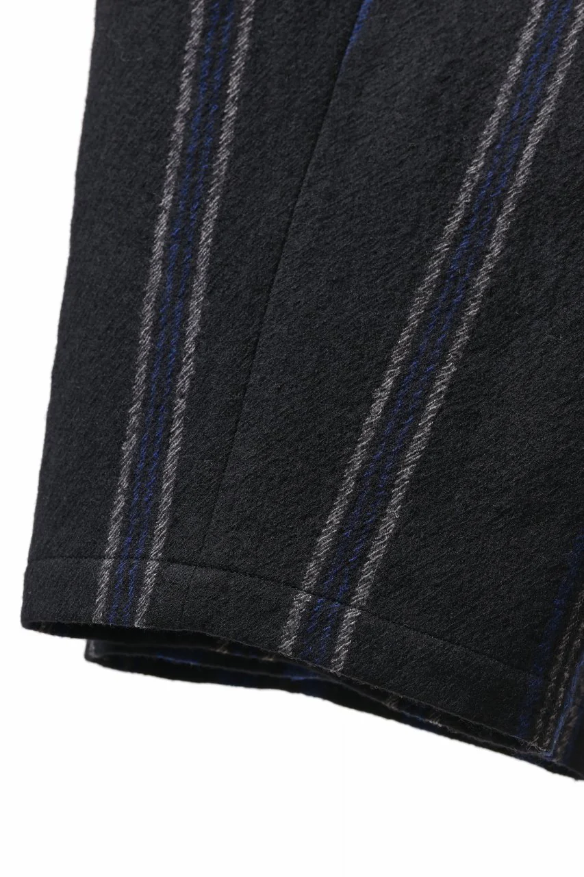 Y's for men STRIPED PATTERN PANTS / WOOL SURGE STRIPE (BLACK) - Image 30