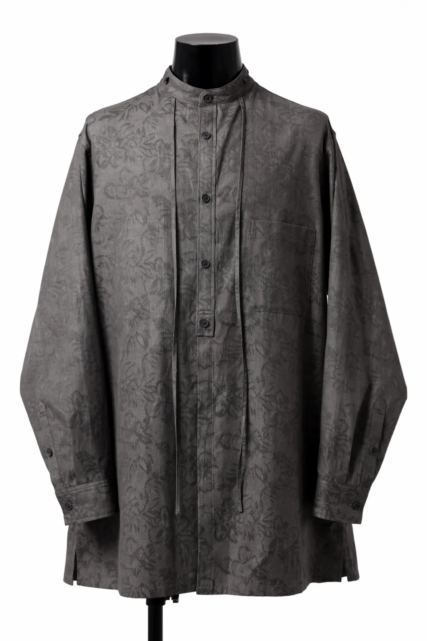 Y's for men SUMI-INK DYED FLORAL JACQUARD SHIRT (BLACK) - Image 12