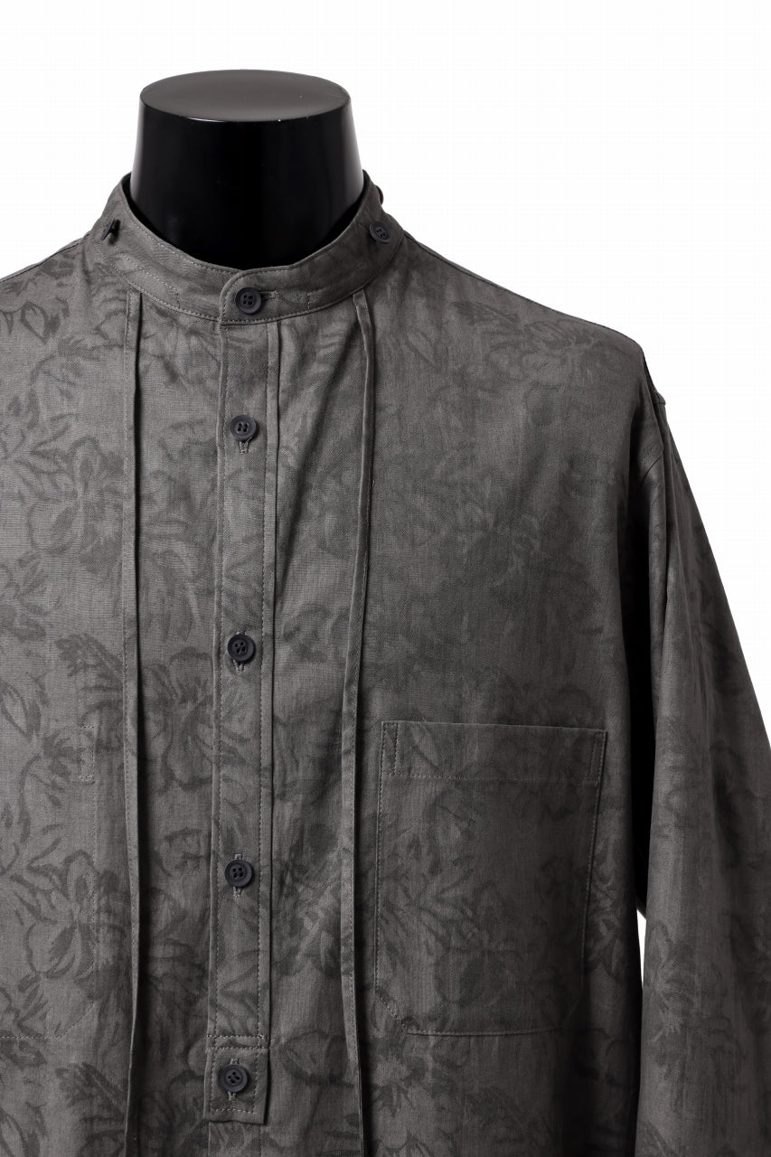 Y's for men SUMI-INK DYED FLORAL JACQUARD SHIRT (BLACK) - Image 13