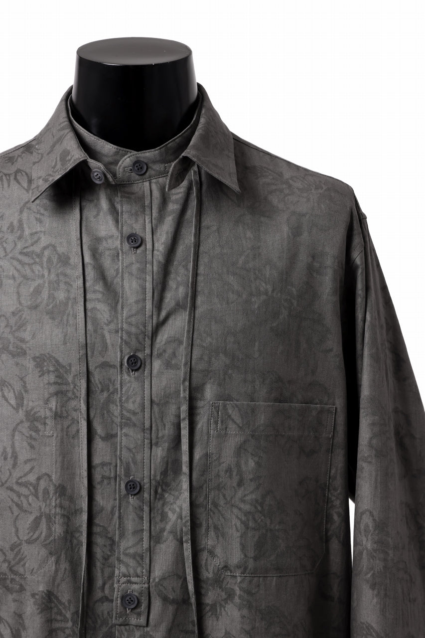 Y's for men SUMI-INK DYED FLORAL JACQUARD SHIRT (BLACK) - Image 14