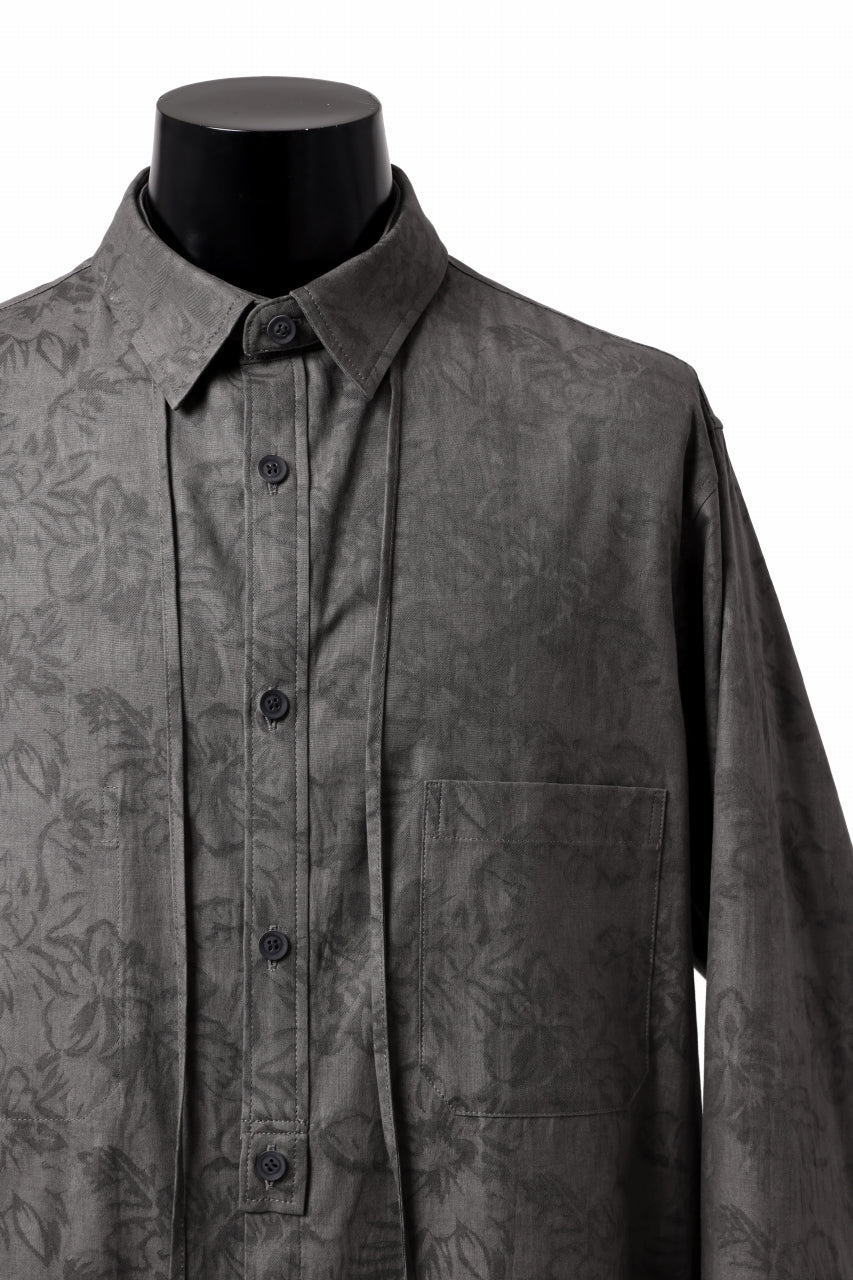 Y's for men SUMI-INK DYED FLORAL JACQUARD SHIRT (BLACK) - Image 15