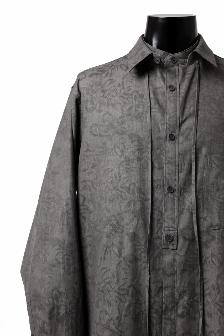 Y's for men SUMI-INK DYED FLORAL JACQUARD SHIRT (BLACK) - Image 17