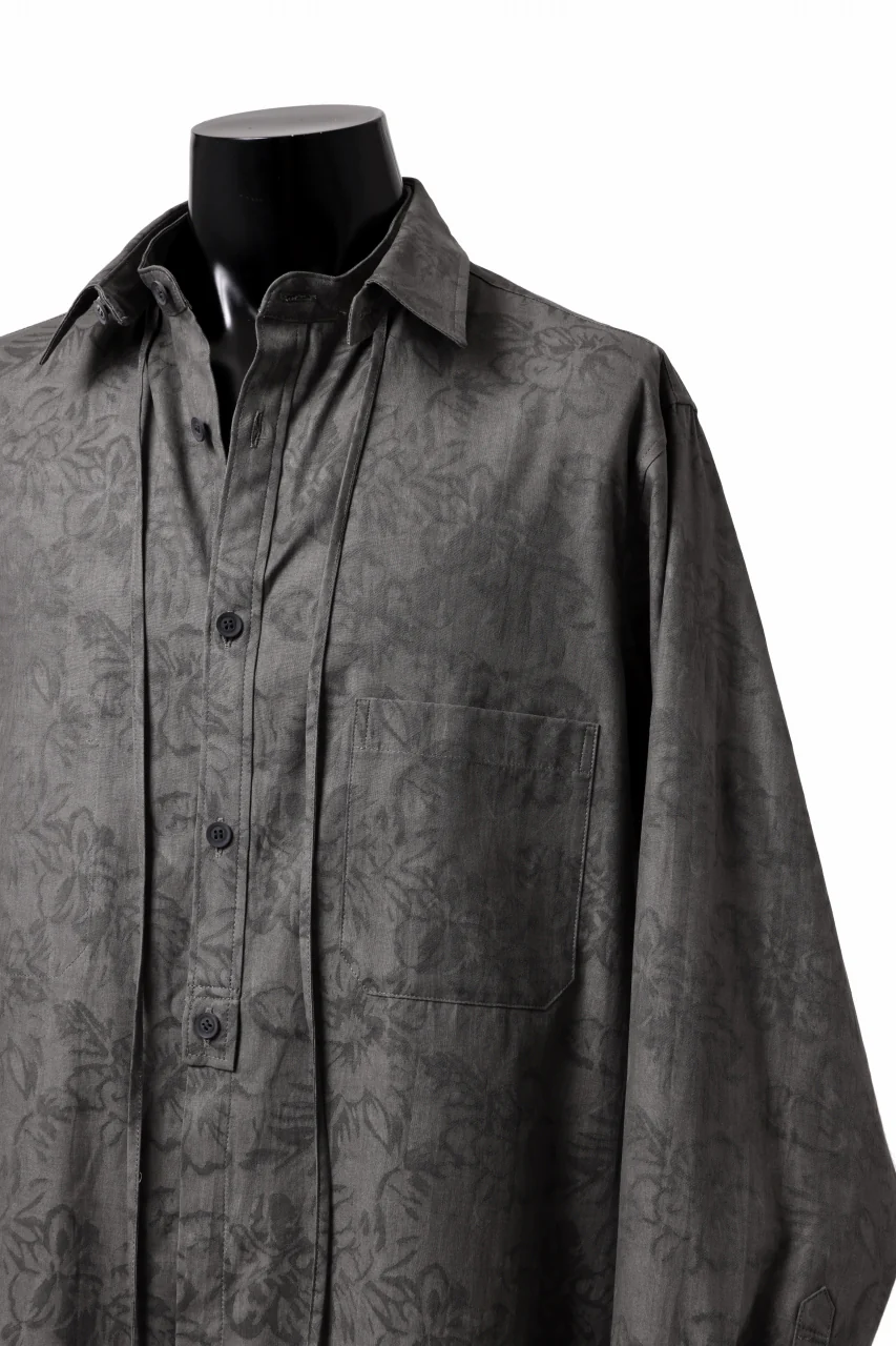 Y's for men SUMI-INK DYED FLORAL JACQUARD SHIRT (BLACK) - Image 18