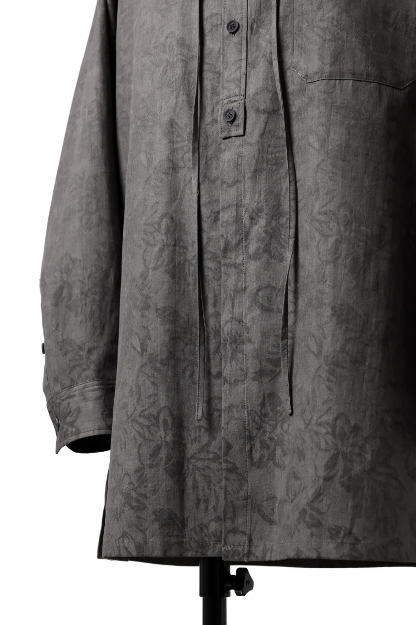 Y's for men SUMI-INK DYED FLORAL JACQUARD SHIRT (BLACK) - Image 19