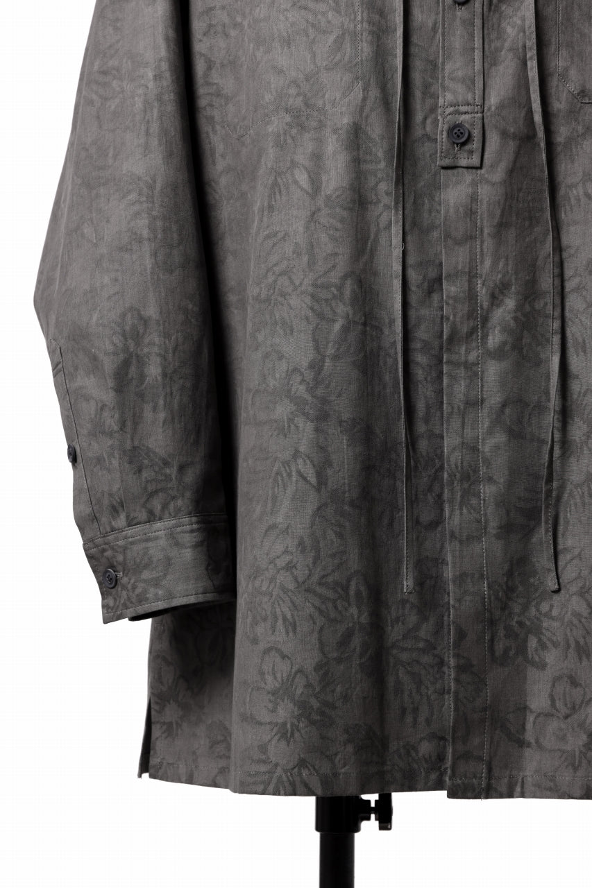 Y's for men SUMI-INK DYED FLORAL JACQUARD SHIRT (BLACK) - Image 20