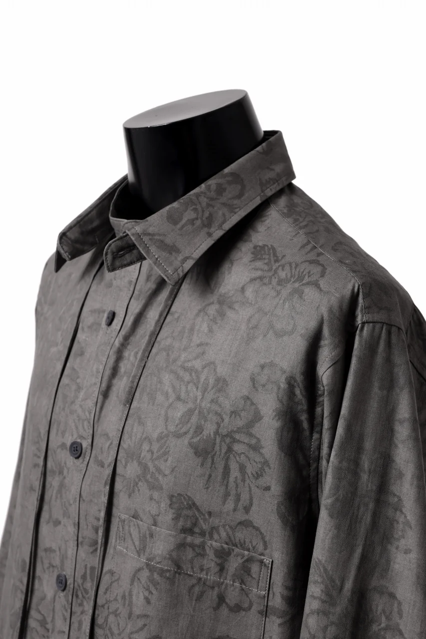 Y's for men SUMI-INK DYED FLORAL JACQUARD SHIRT (BLACK) - Image 21