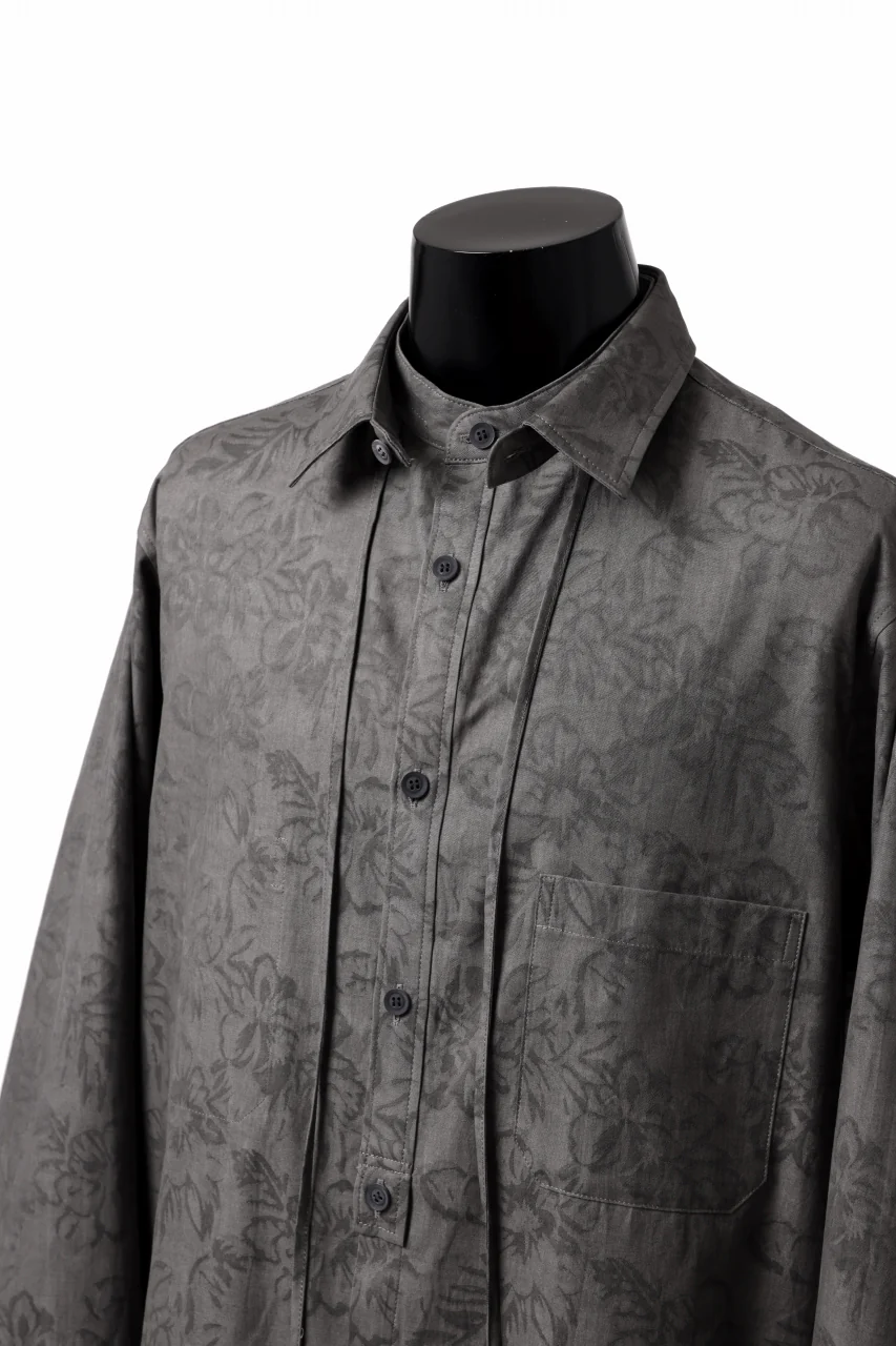 Y's for men SUMI-INK DYED FLORAL JACQUARD SHIRT (BLACK) - Image 23