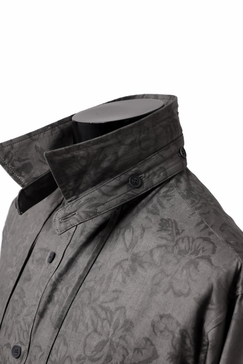 Y's for men SUMI-INK DYED FLORAL JACQUARD SHIRT (BLACK) - Image 24