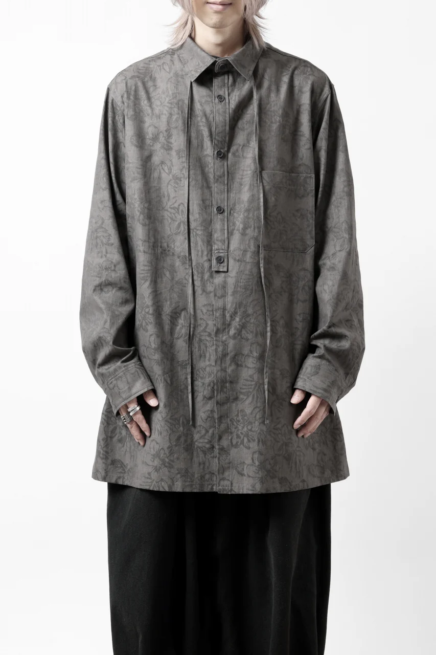 Y's for men SUMI-INK DYED FLORAL JACQUARD SHIRT (BLACK) - Image 31