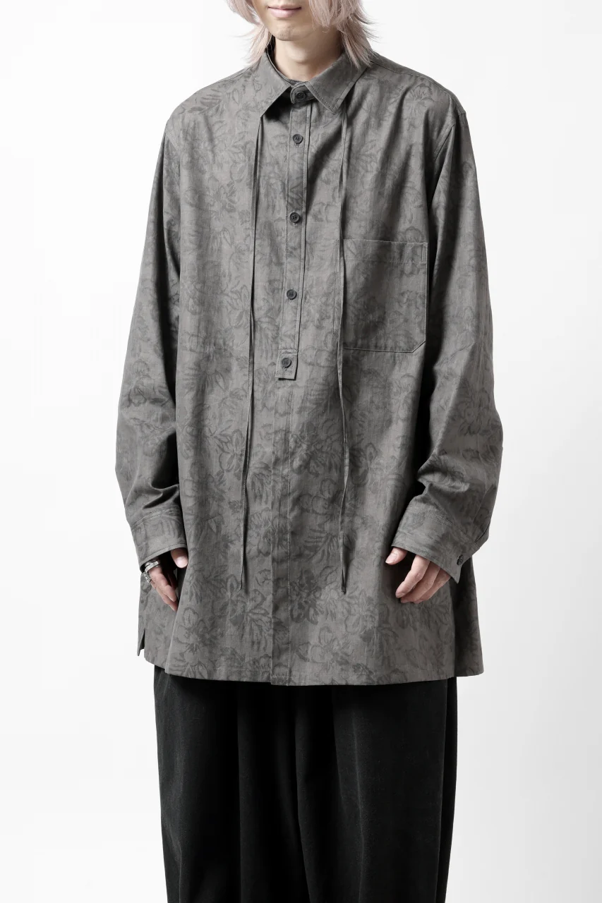 Y's for men SUMI-INK DYED FLORAL JACQUARD SHIRT (BLACK) - Image 32