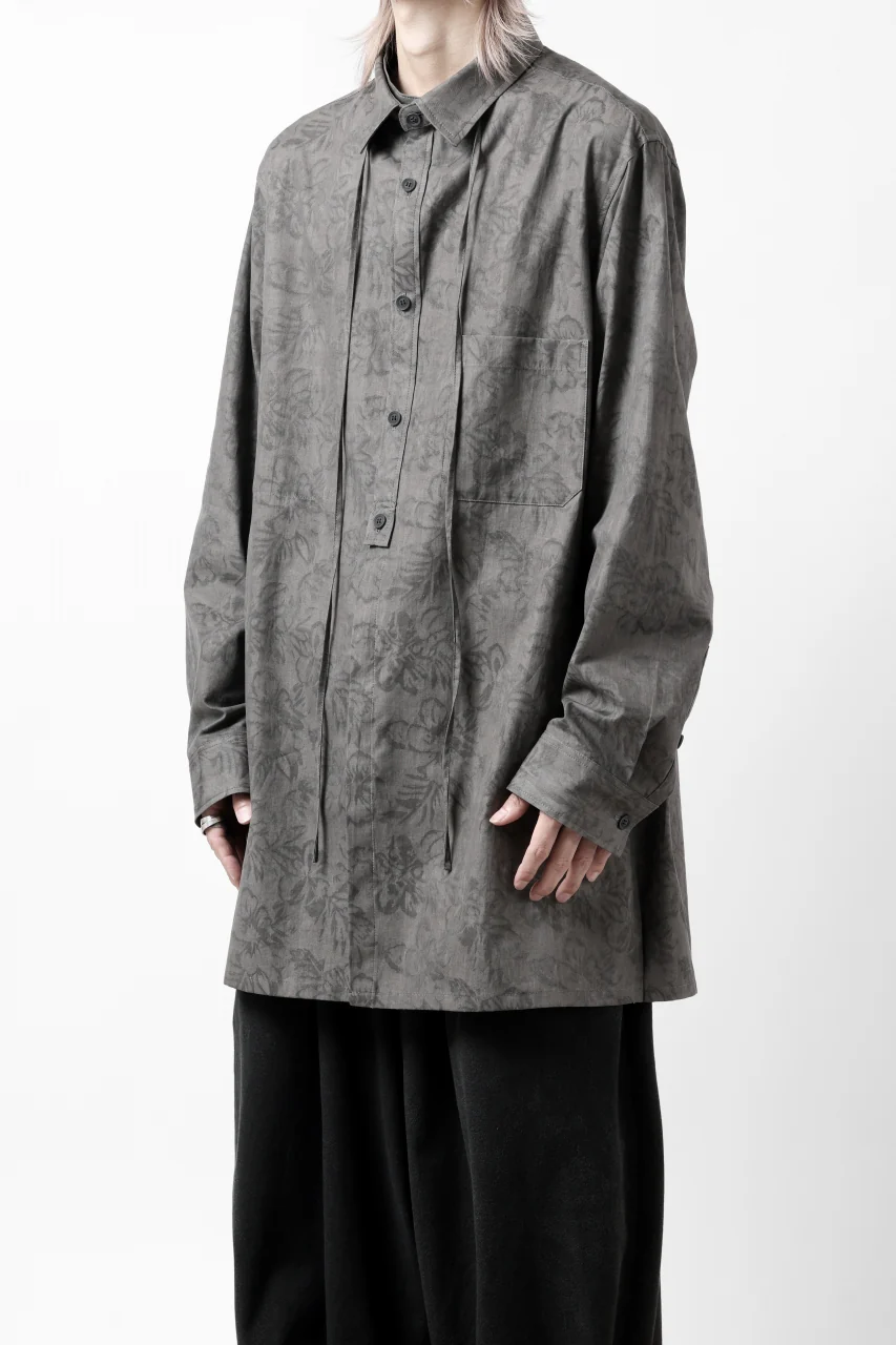 Y's for men SUMI-INK DYED FLORAL JACQUARD SHIRT (BLACK) - Image 34