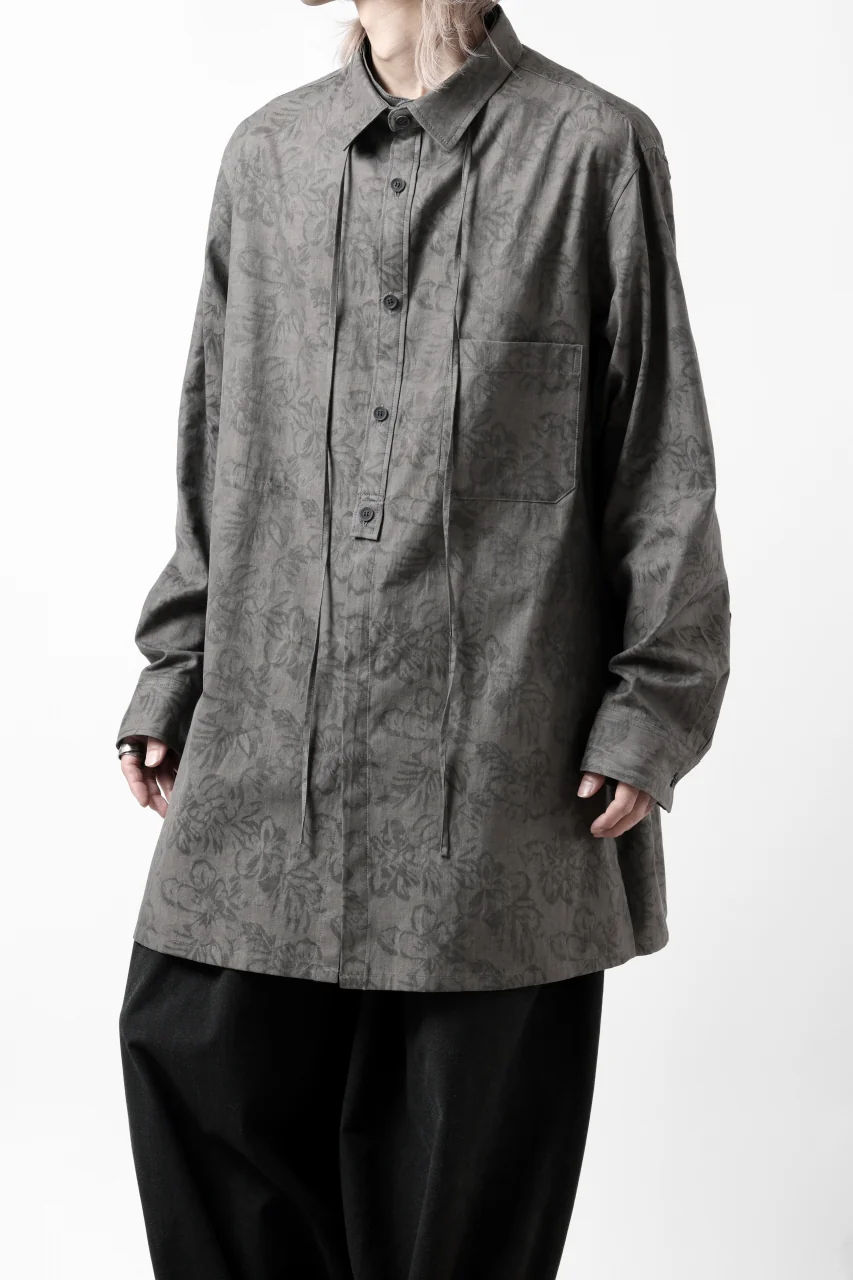 Y's for men SUMI-INK DYED FLORAL JACQUARD SHIRT (BLACK) - Image 35