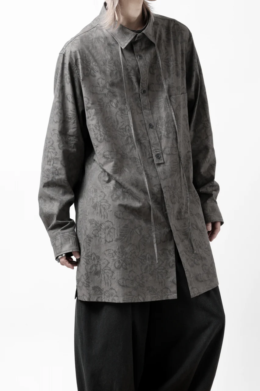 Y's for men SUMI-INK DYED FLORAL JACQUARD SHIRT (BLACK) - Image 36