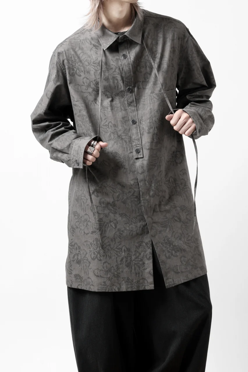 Y's for men SUMI-INK DYED FLORAL JACQUARD SHIRT (BLACK) - Image 37