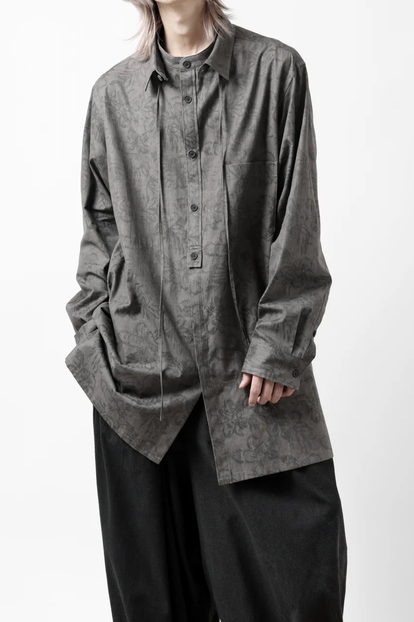 Y's for men SUMI-INK DYED FLORAL JACQUARD SHIRT (BLACK) - Image 39