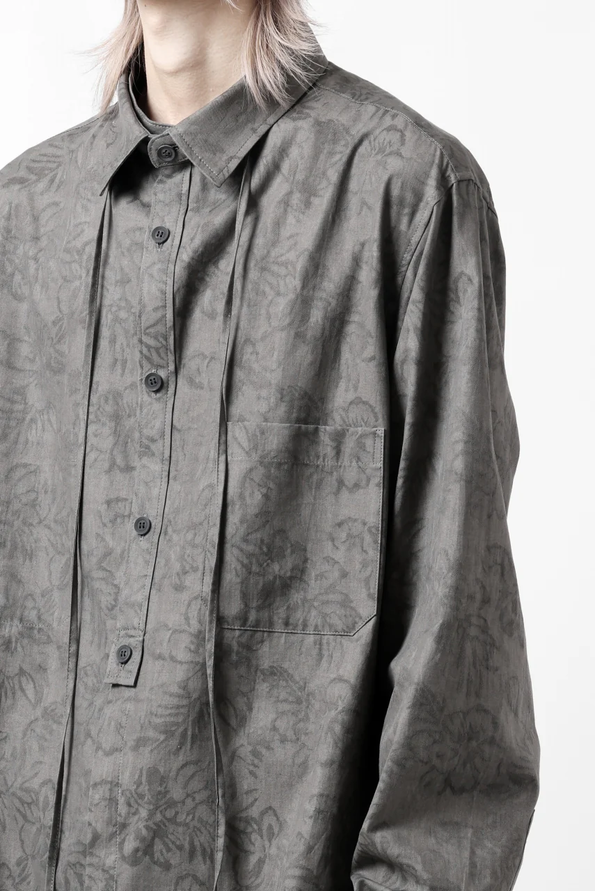 Y's for men SUMI-INK DYED FLORAL JACQUARD SHIRT (BLACK) - Image 43