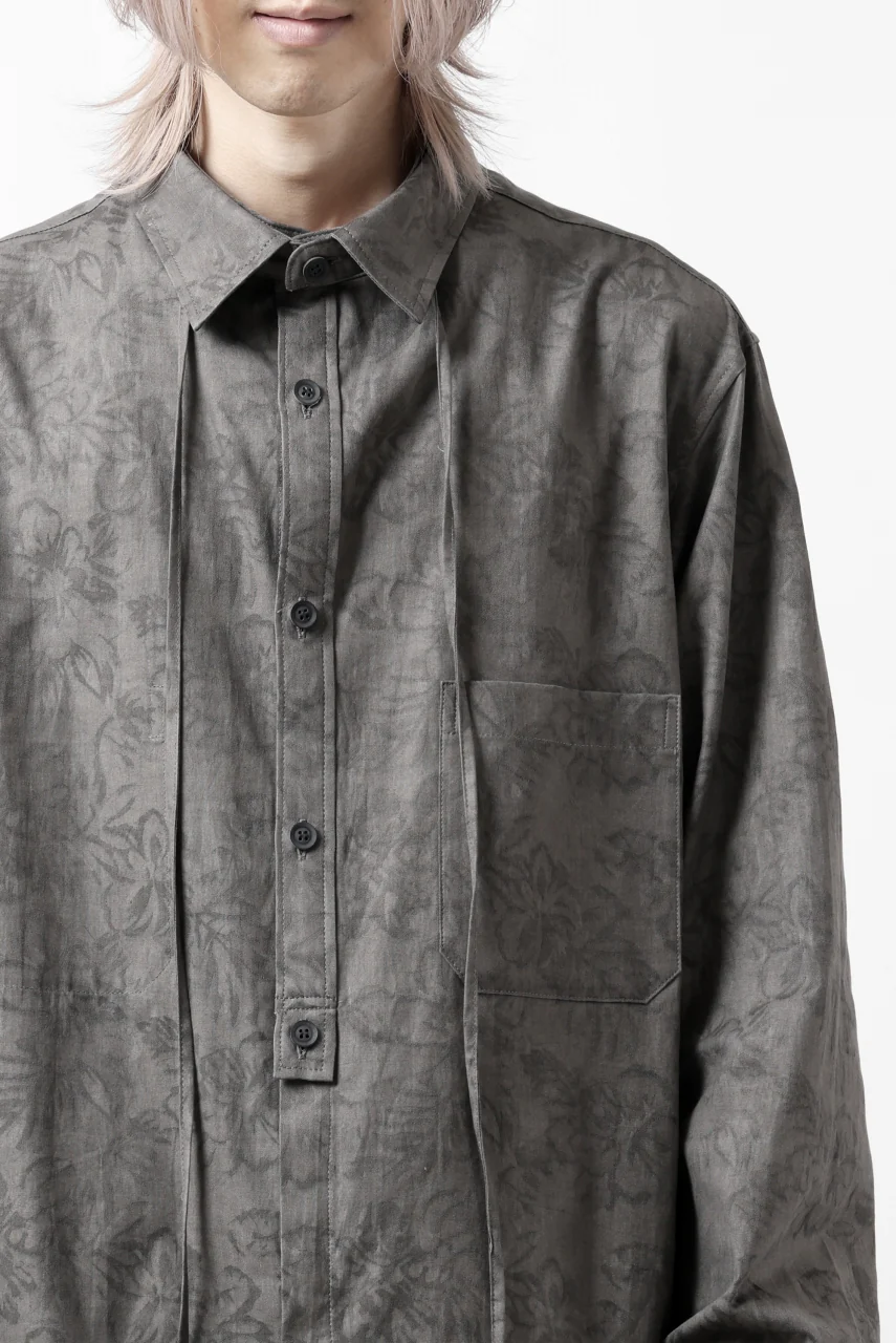 Y's for men SUMI-INK DYED FLORAL JACQUARD SHIRT (BLACK) - Image 44