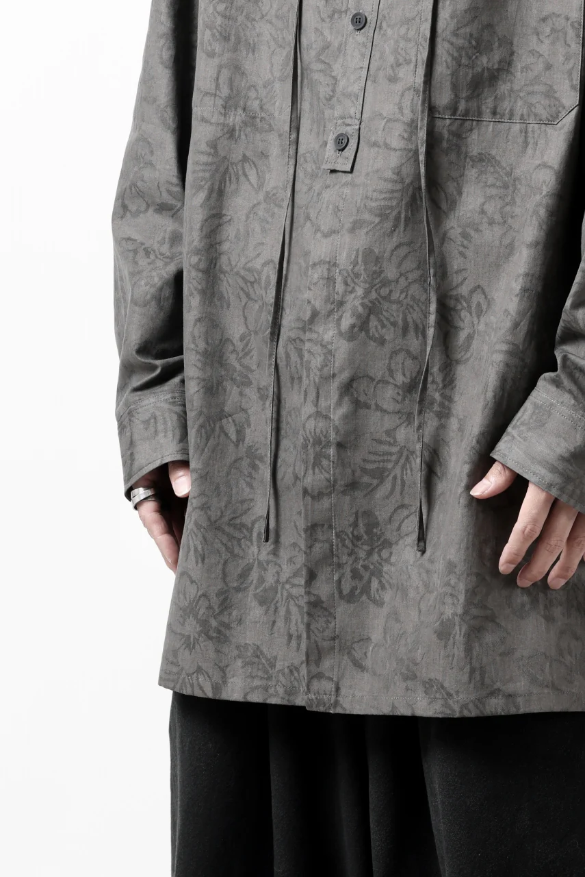 Y's for men SUMI-INK DYED FLORAL JACQUARD SHIRT (BLACK) - Image 45