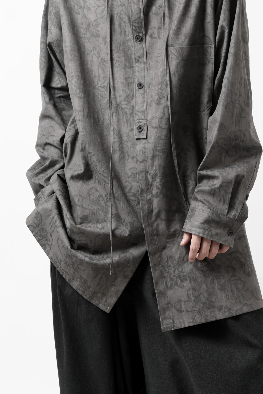 Y's for men SUMI-INK DYED FLORAL JACQUARD SHIRT (BLACK) - Image 47