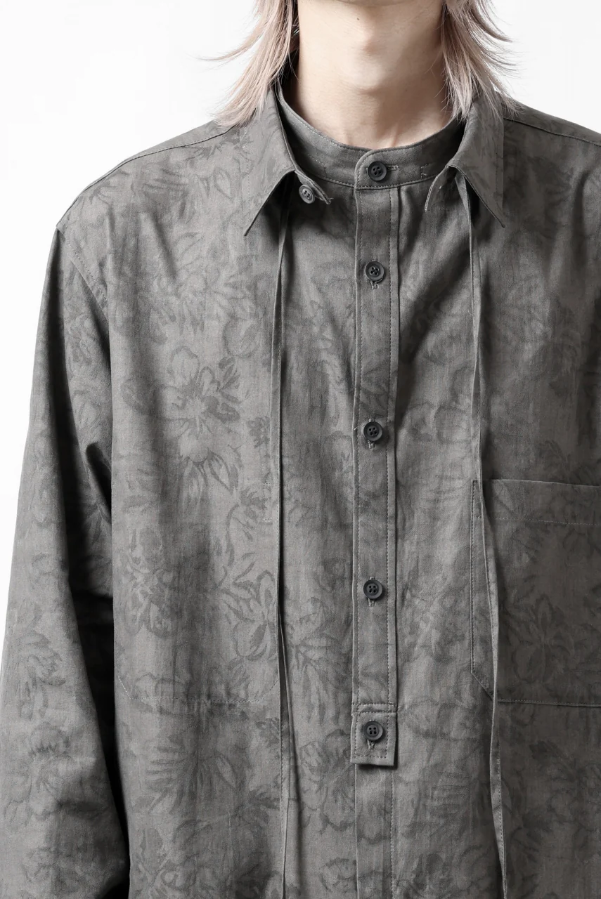 Y's for men SUMI-INK DYED FLORAL JACQUARD SHIRT (BLACK) - Image 49