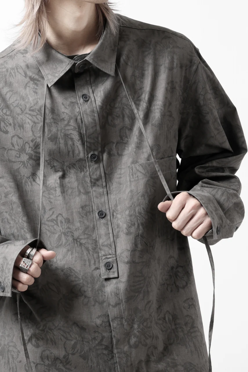 Y's for men SUMI-INK DYED FLORAL JACQUARD SHIRT (BLACK) - Image 51
