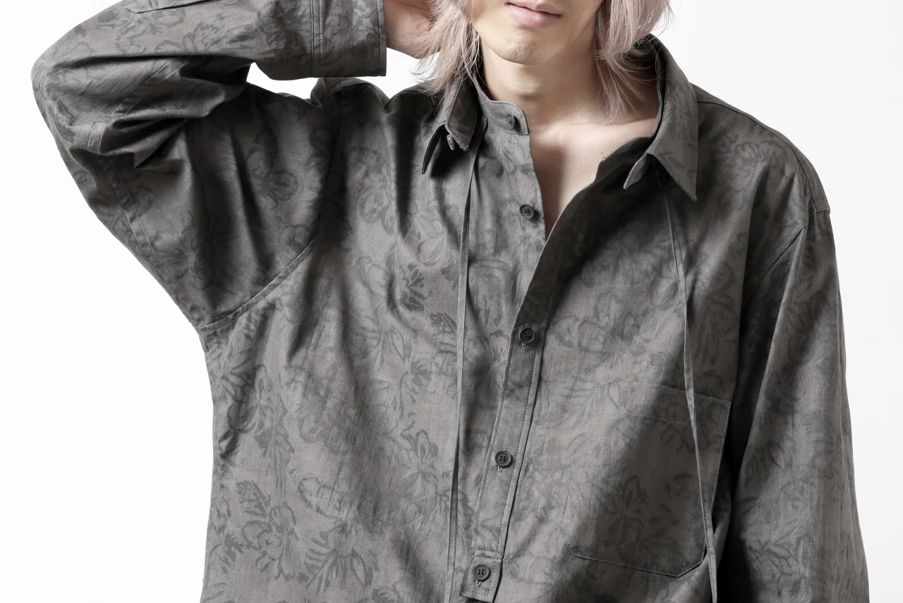 Y's for men SUMI-INK DYED FLORAL JACQUARD SHIRT (BLACK) - Image 56