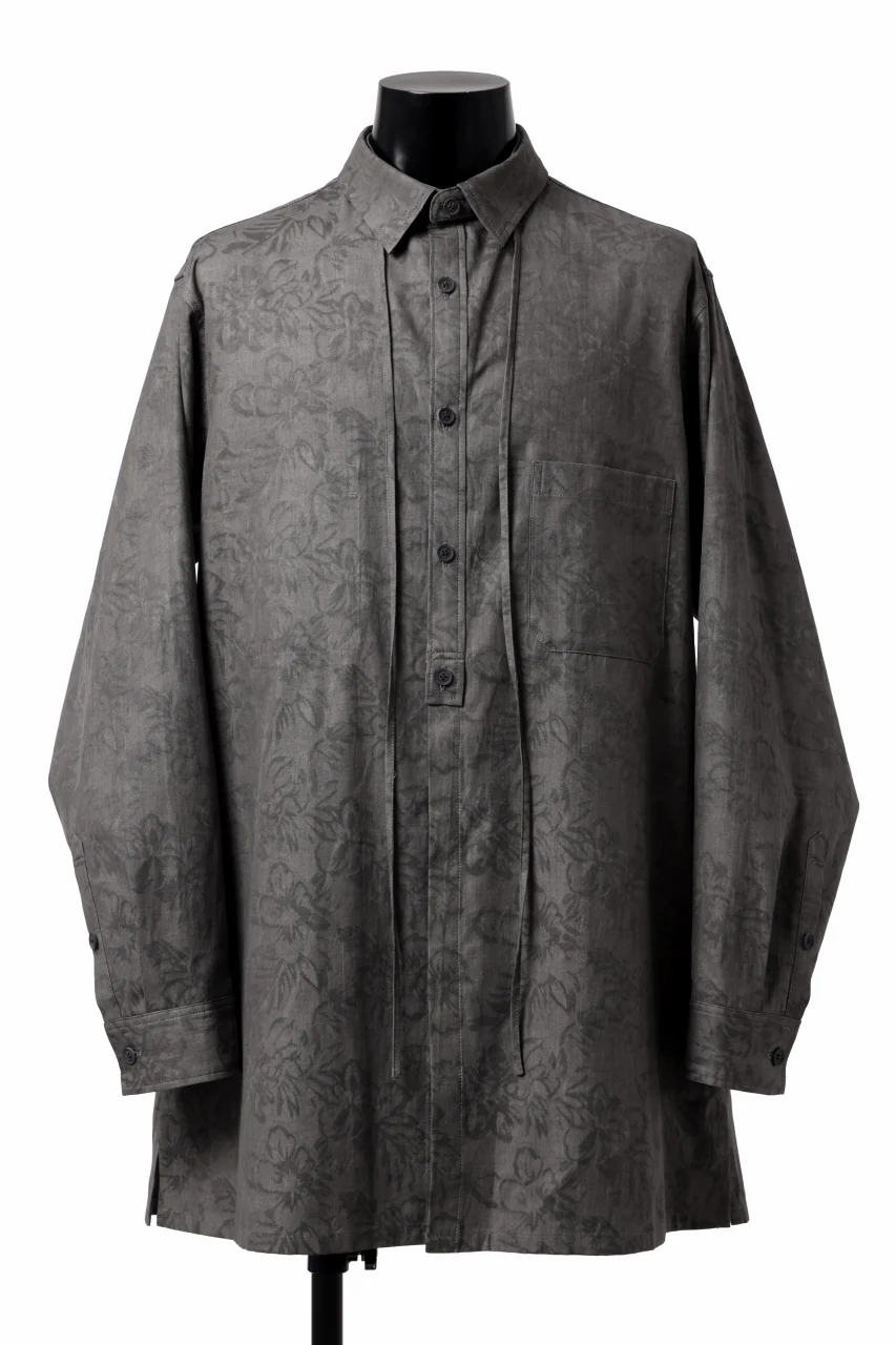 Y's for men SUMI-INK DYED FLORAL JACQUARD SHIRT (BLACK) - Image 6