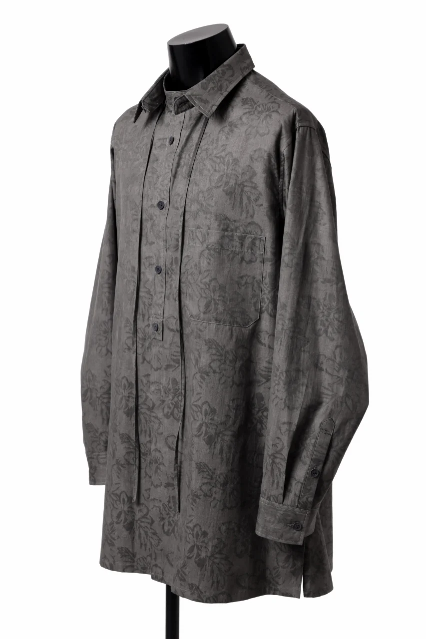 Y's for men SUMI-INK DYED FLORAL JACQUARD SHIRT (BLACK) - Image 8