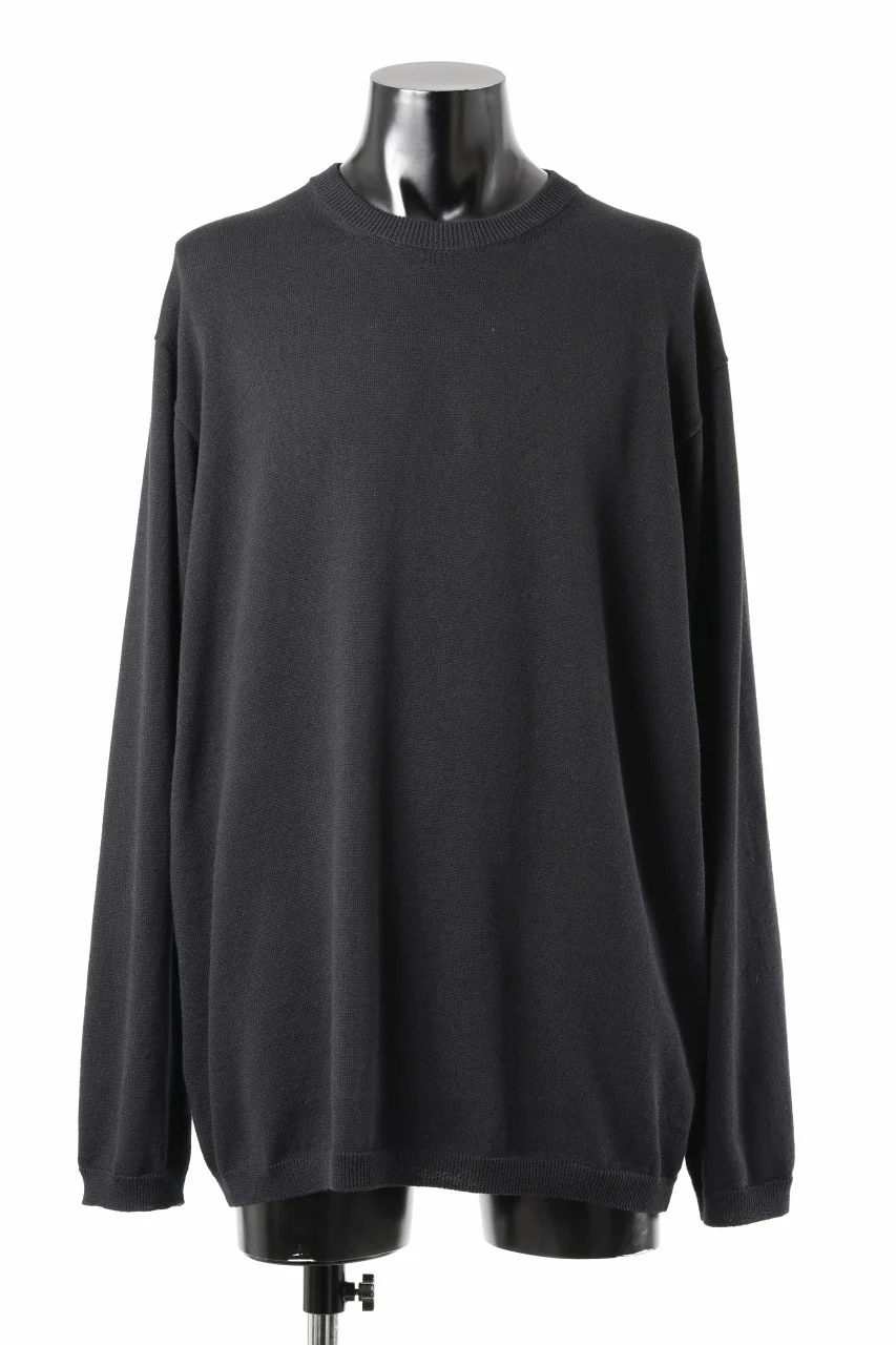 Y's for men SUMMER KNIT PULLOVER / 12G PLAIN STITCH (BLACK)
