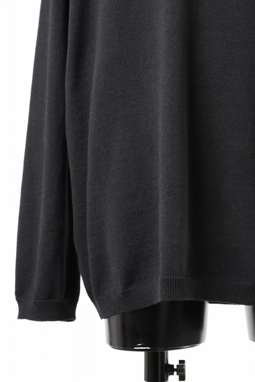 Y's for men SUMMER KNIT PULLOVER / 12G PLAIN STITCH (BLACK) - Image 11