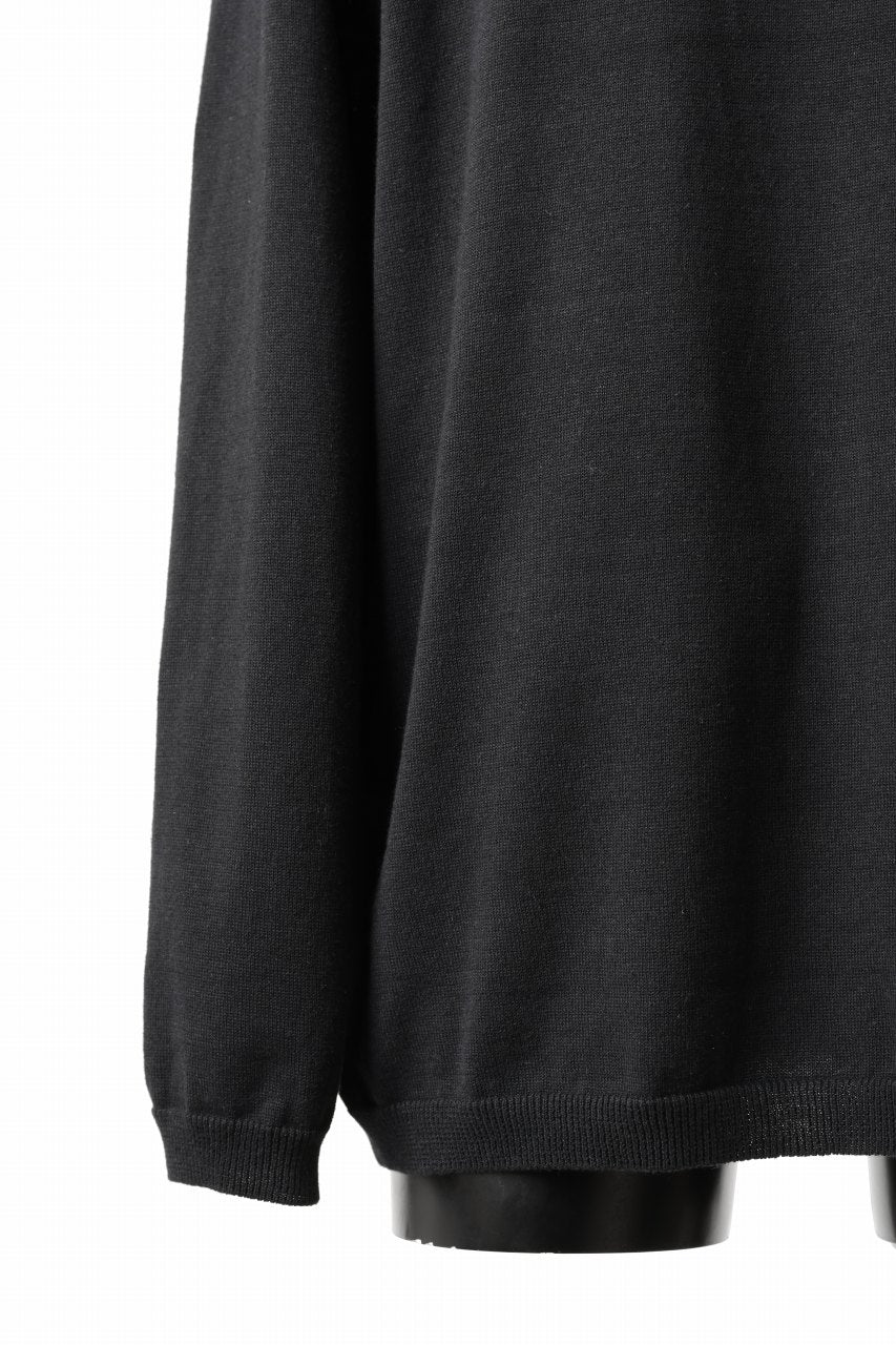 Y's for men SUMMER KNIT PULLOVER / 12G PLAIN STITCH (BLACK) - Image 16