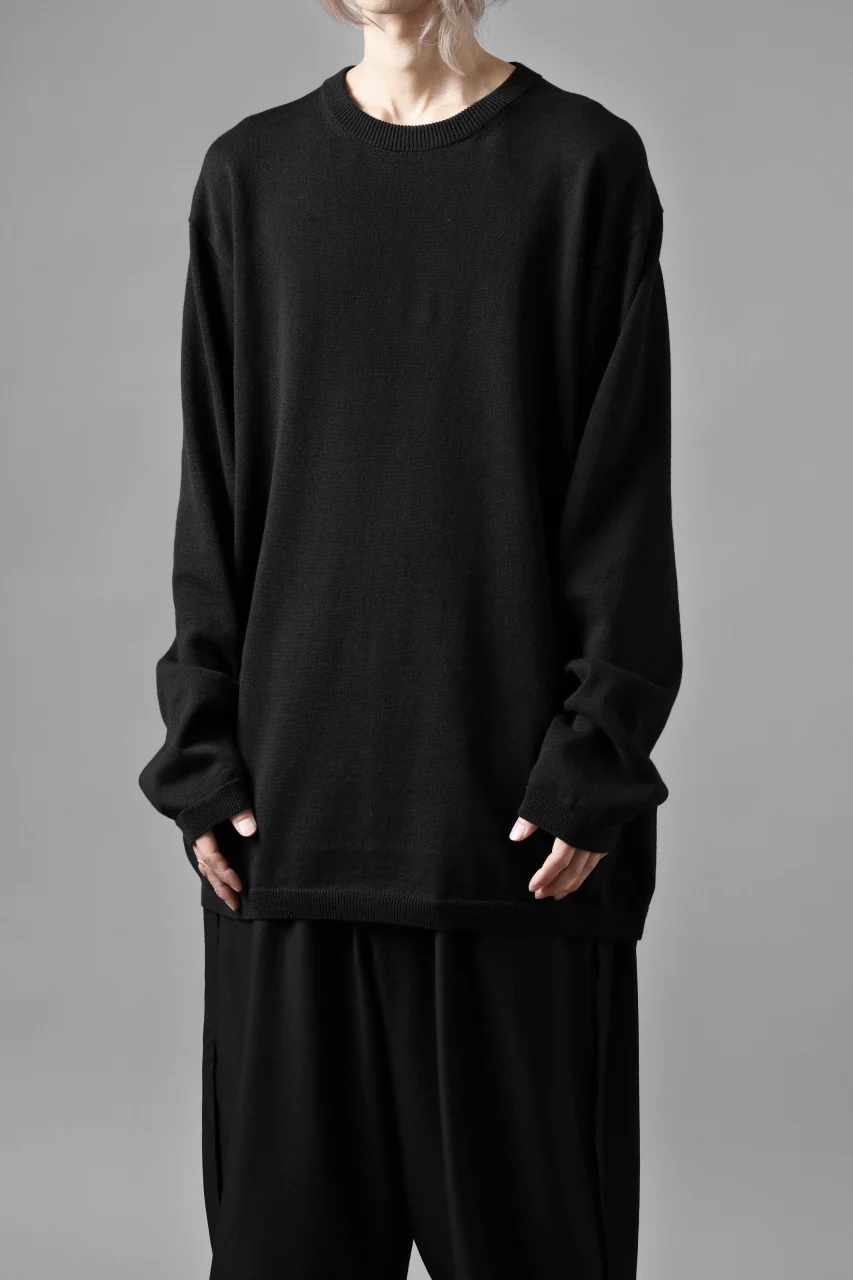 Y's for men SUMMER KNIT PULLOVER / 12G PLAIN STITCH (BLACK) - Image 18