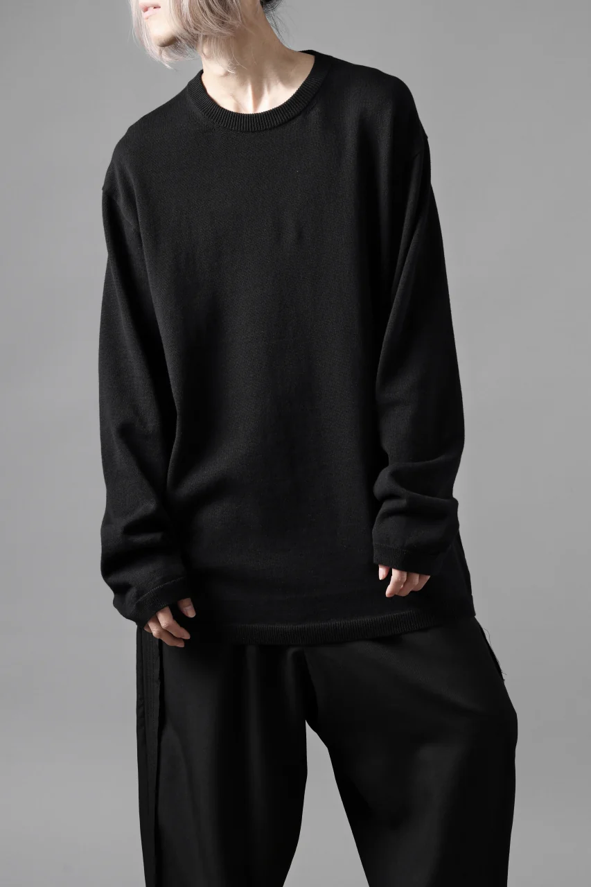 Y's for men SUMMER KNIT PULLOVER / 12G PLAIN STITCH (BLACK) - Image 3