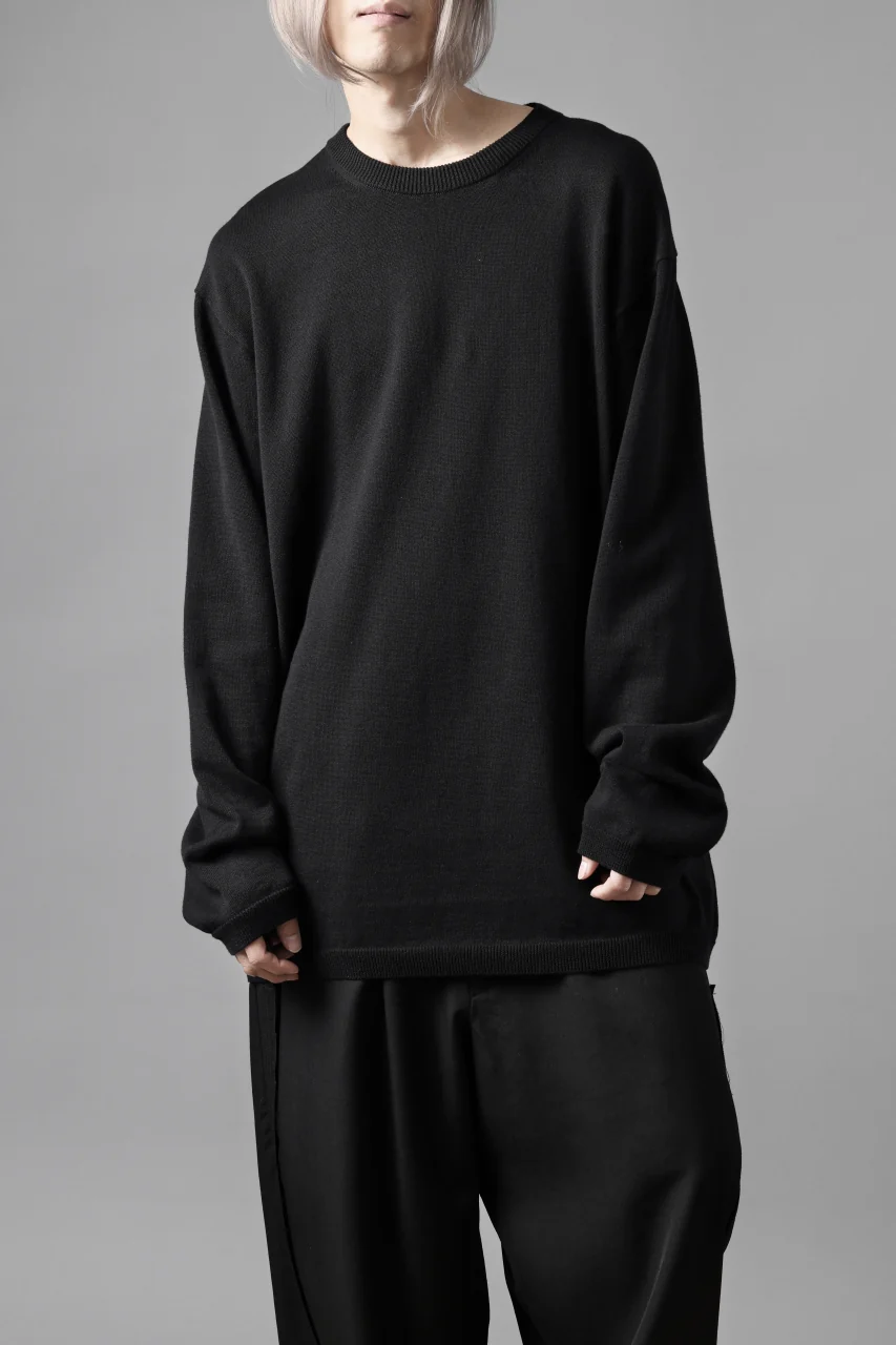 Y's for men SUMMER KNIT PULLOVER / 12G PLAIN STITCH (BLACK) - Image 4