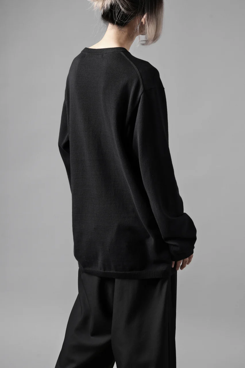 Y's for men SUMMER KNIT PULLOVER / 12G PLAIN STITCH (BLACK) - Image 5