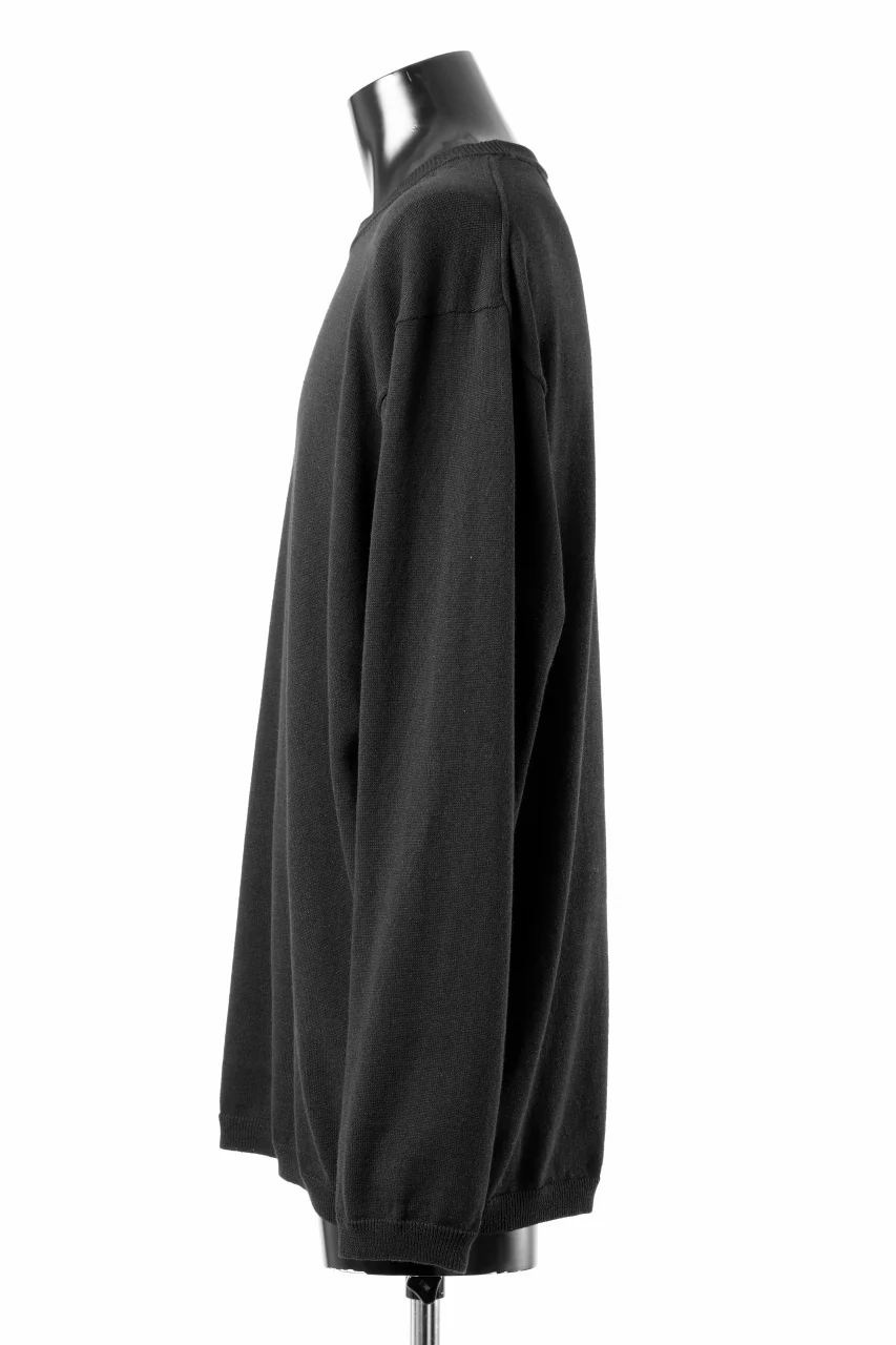 Y's for men SUMMER KNIT PULLOVER / 12G PLAIN STITCH (BLACK) - Image 8