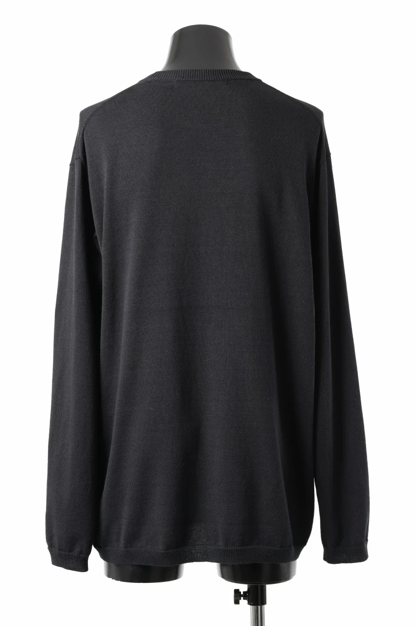 Y's for men SUMMER KNIT PULLOVER / 12G PLAIN STITCH (BLACK) - Image 9