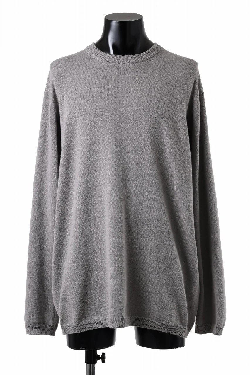 Y's for men SUMMER KNIT PULLOVER / 12G PLAIN STITCH (CHARCOAL)
