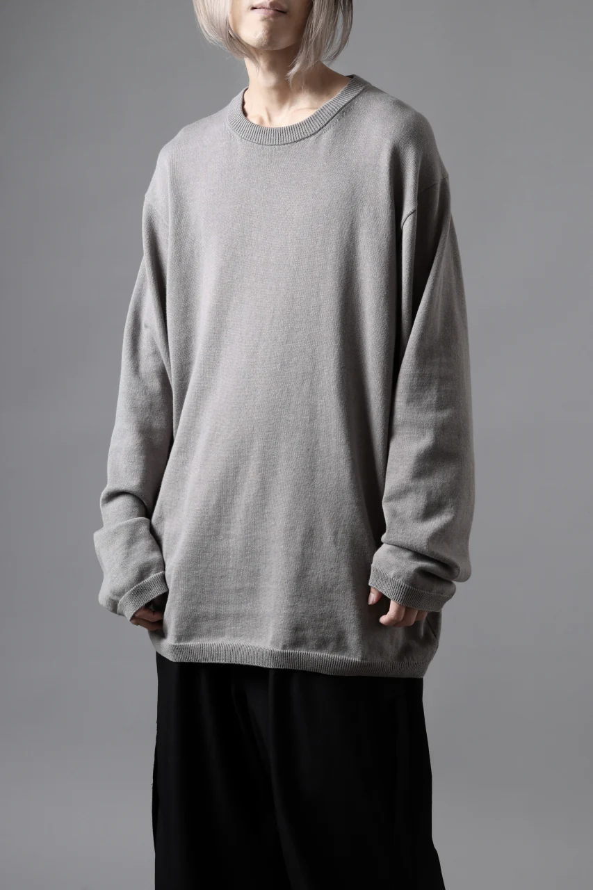 Y's for men SUMMER KNIT PULLOVER / 12G PLAIN STITCH (CHARCOAL) - Image 3
