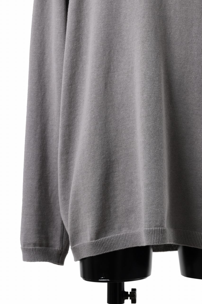 Y's for men SUMMER KNIT PULLOVER / 12G PLAIN STITCH (CHARCOAL) - Image 9